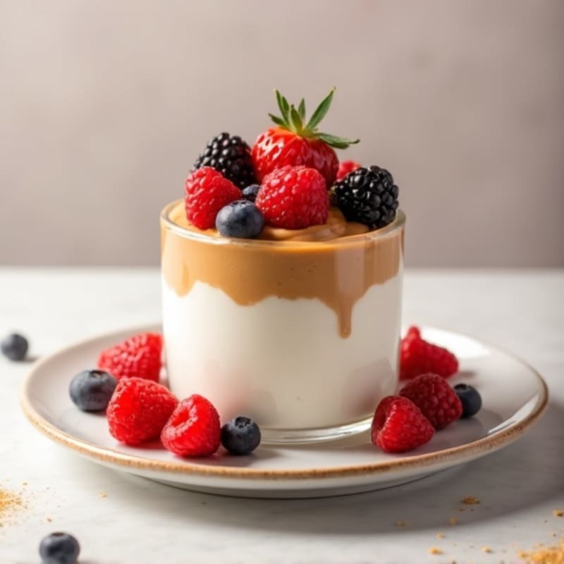 Peanut Butter Yoghurt Parfait with Fresh Berries