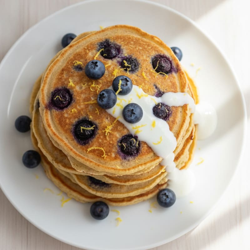 Blueberry Ricotta Pancakes with Lemon Zest