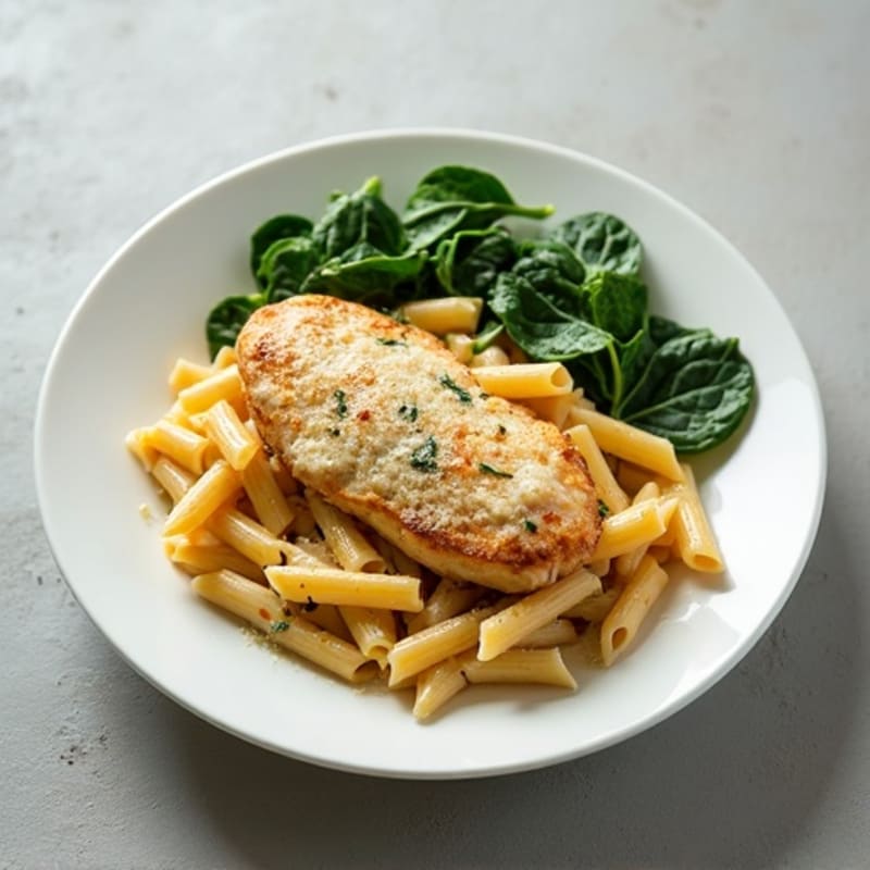 Healthy Creamy Garlic Parmesan Chicken Pasta