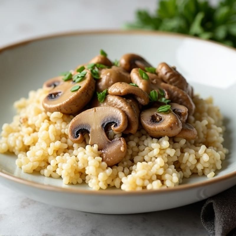 Creamy Mushroom Beef Stroganoff with Cauliflower Rice