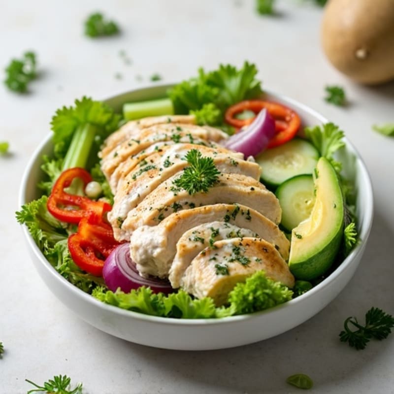 Creamy Herb Chicken Salad with Crunchy Veggies