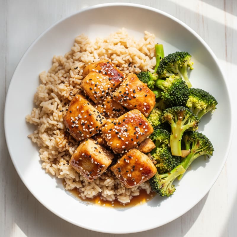 Sesame Chicken and Broccoli Rice Bowl