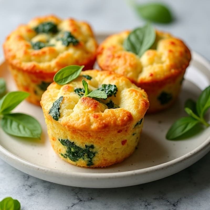 Fluffy Baked Egg White Muffins with Spinach and Bell Pepper