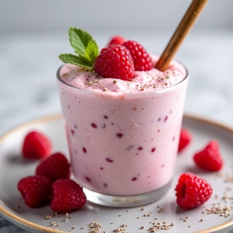 Protein-Packed Greek Yogurt Raspberry Mousse