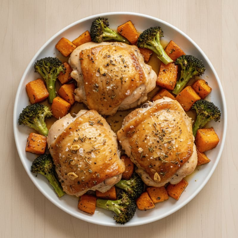 Garlic Herb Roasted Chicken Thighs