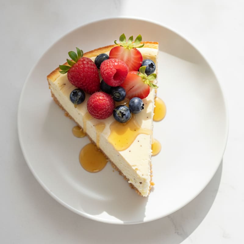 Greek Yogurt Protein Cheesecake with Fresh Berries