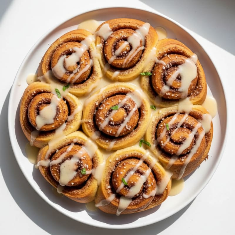 Golden Caramelized Cinnamon Swirl Rolls
