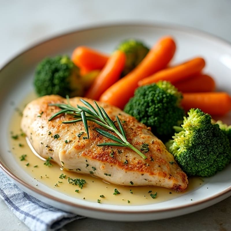 Herb-Crusted Pan Seared Chicken with Roasted Vegetables