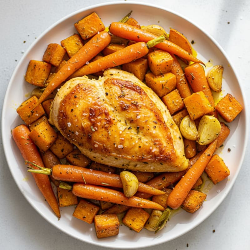 Golden Herb-Roasted Chicken with Root Vegetables