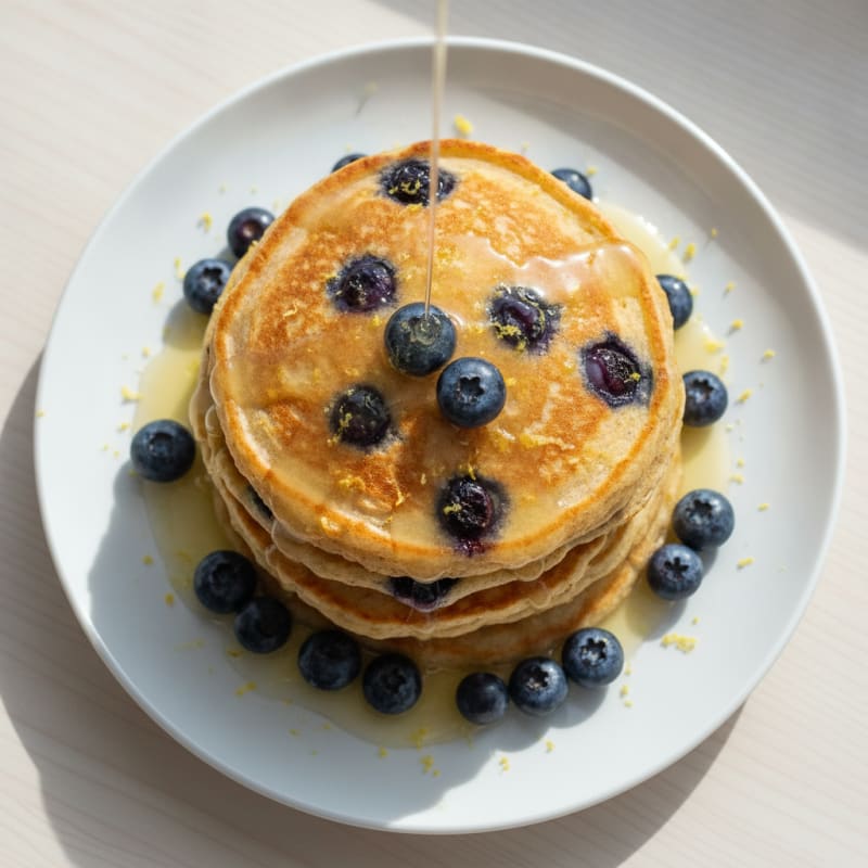 Blueberry Ricotta Pancakes with Lemon Zest