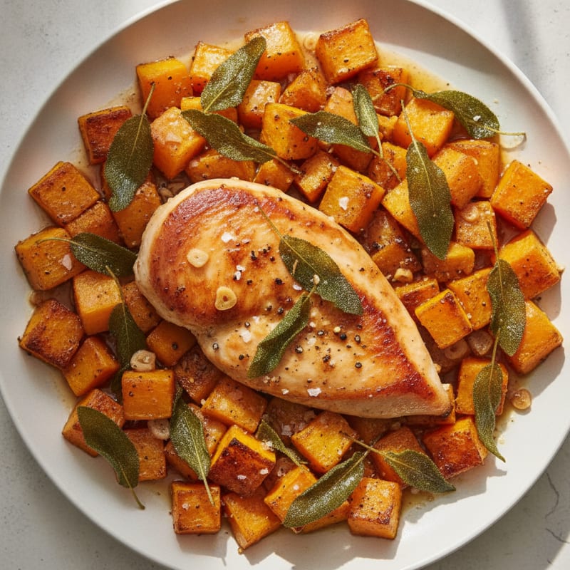 Butternut Squash with Sage and Brown Butter Chicken