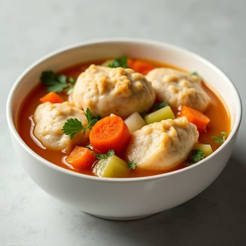 Hearty Chicken and Vegetable Stew with Fluffy Dumplings