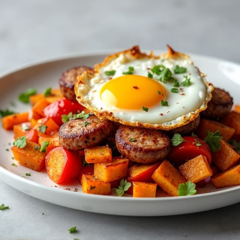 Crispy Sweet Potato and Egg Hash