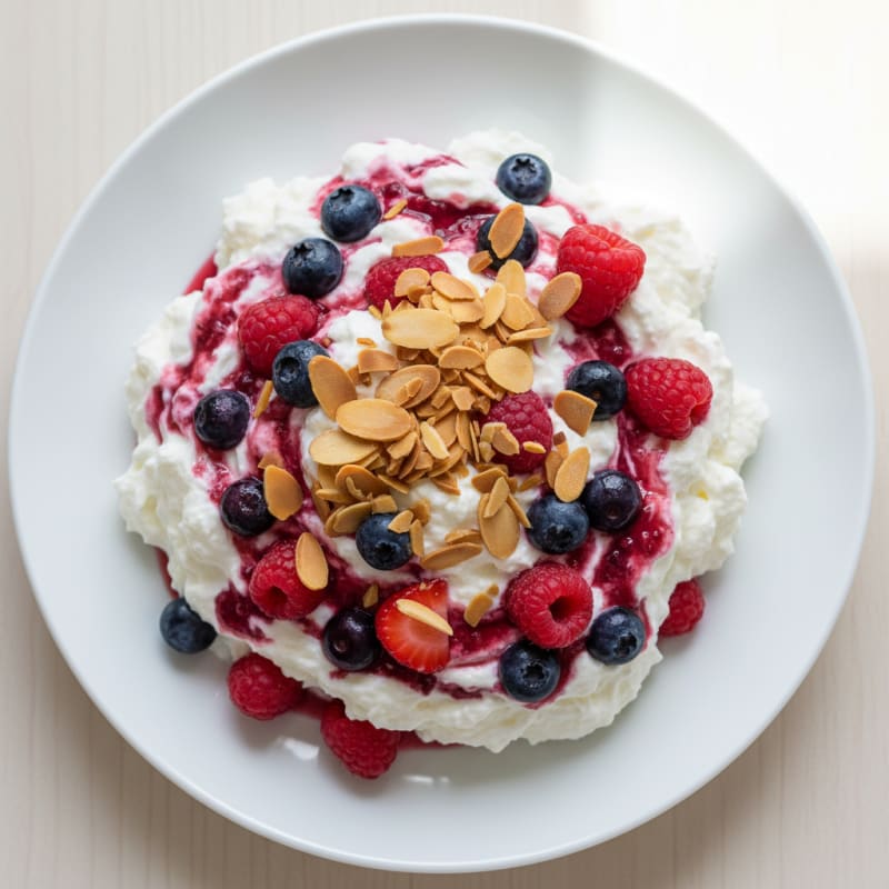 Greek Yogurt Protein Mousse with Mixed Berries