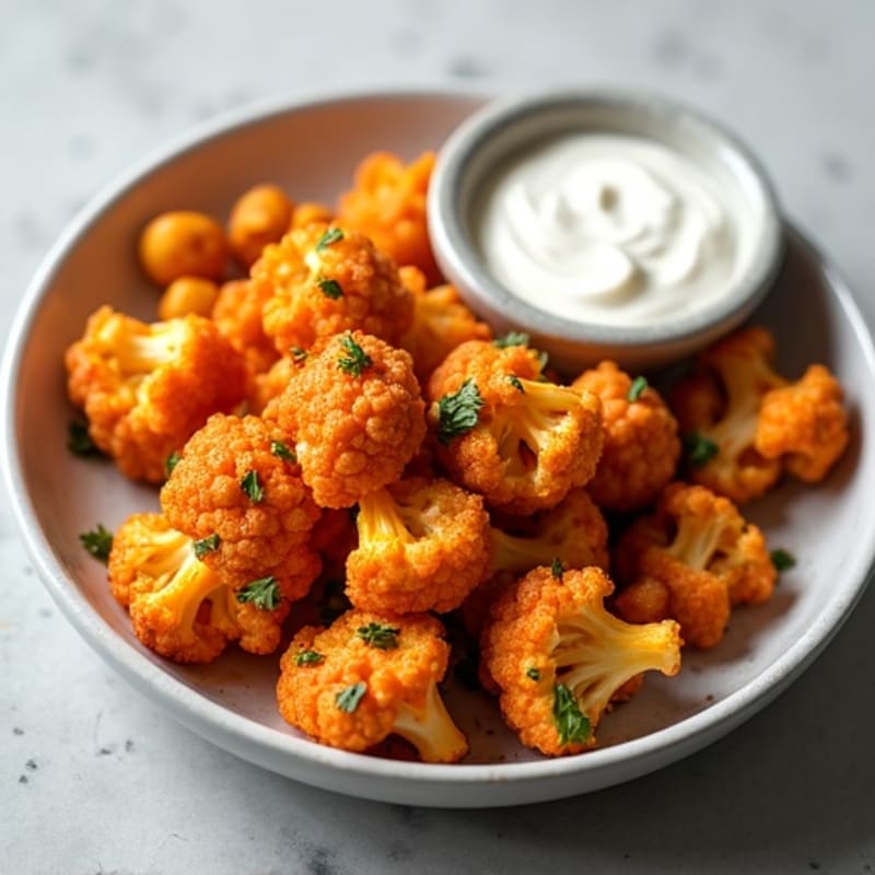 Crispy Roasted Buffalo Cauliflower