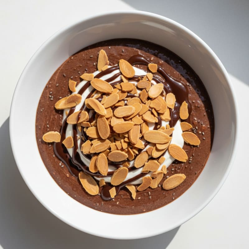 Silky Chocolate Protein Pudding with Almonds