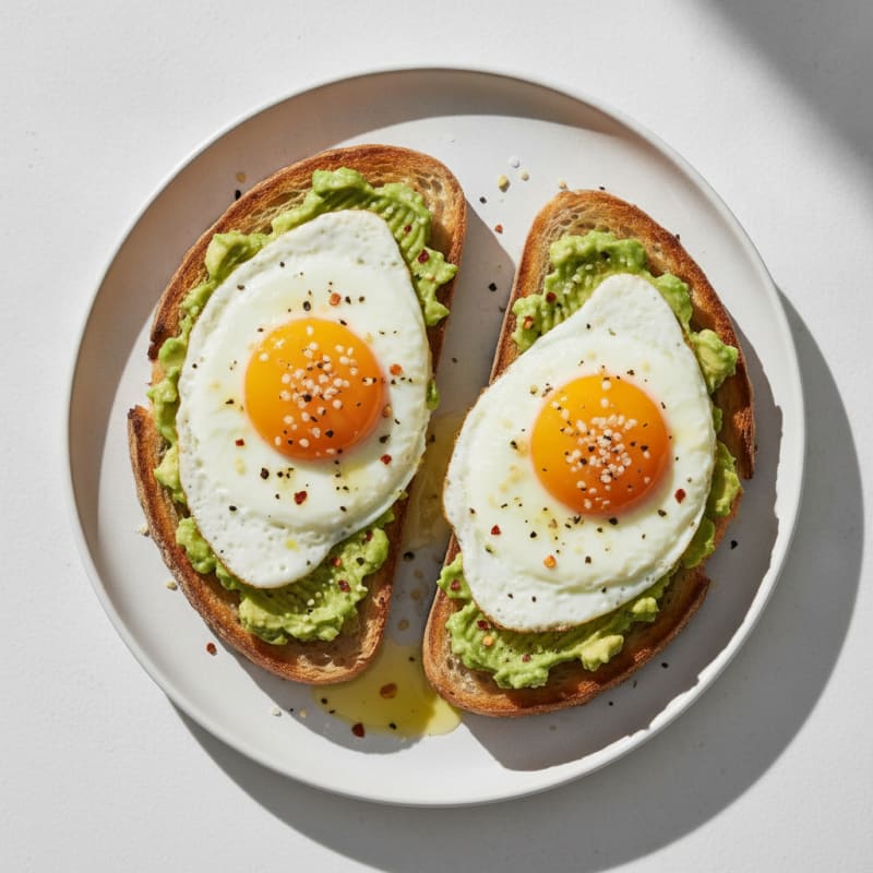 Avocado Sourdough Toast with Fried Eggs