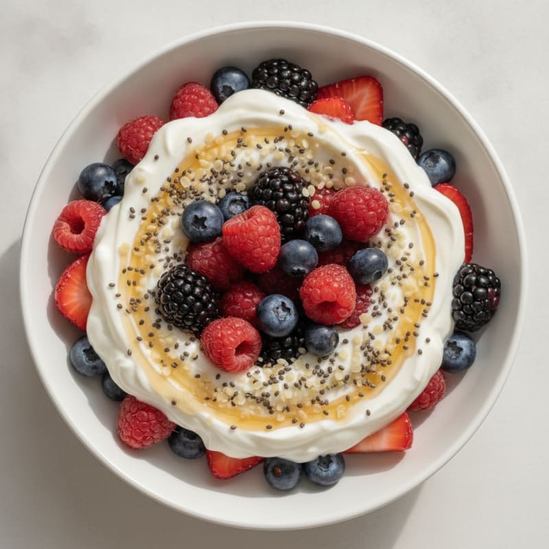 Creamy Greek Yogurt Protein Parfait with Mixed Berries