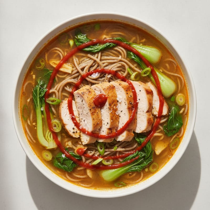 Sriracha Chicken Ramen Soup