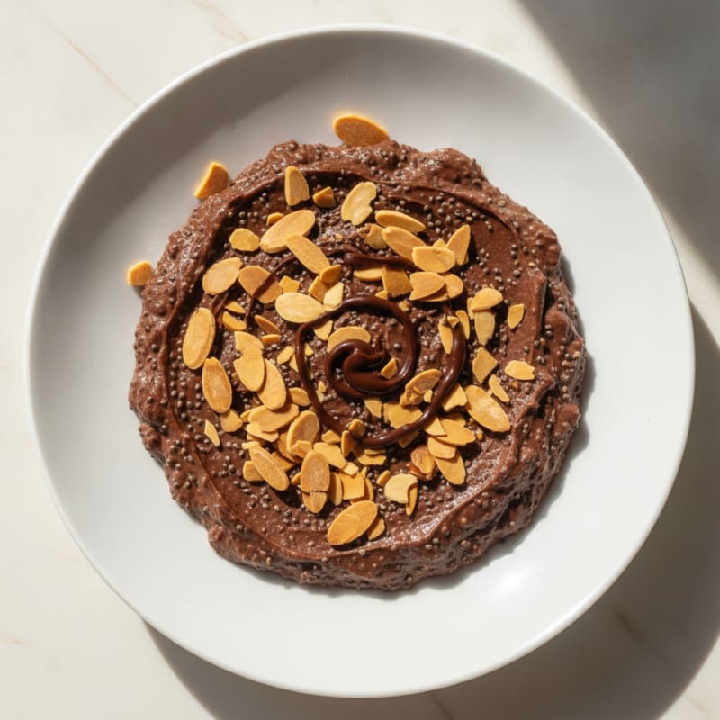 Silky Chocolate Protein Pudding with Chia Seeds