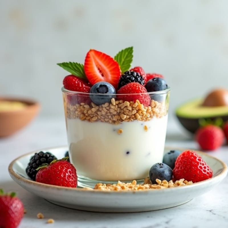 Greek Yogurt Parfait with Chia Seeds and Almond Butter