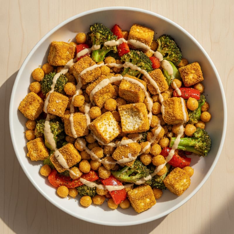 Roasted Vegetable and Chickpea Bowl