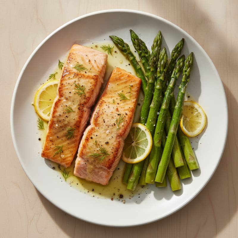 Lemon Herb Grilled Salmon with Asparagus