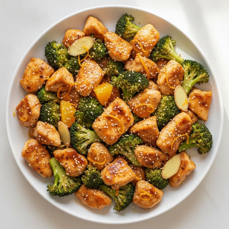 Orange Glazed Chicken and Broccoli