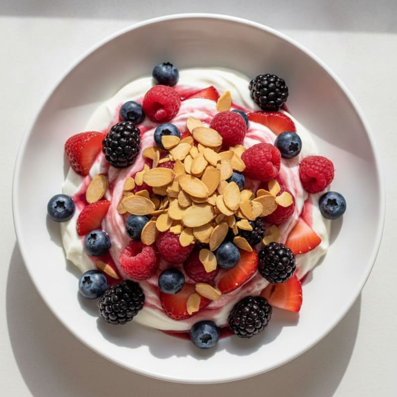 Greek Yogurt Protein Parfait with Mixed Berries