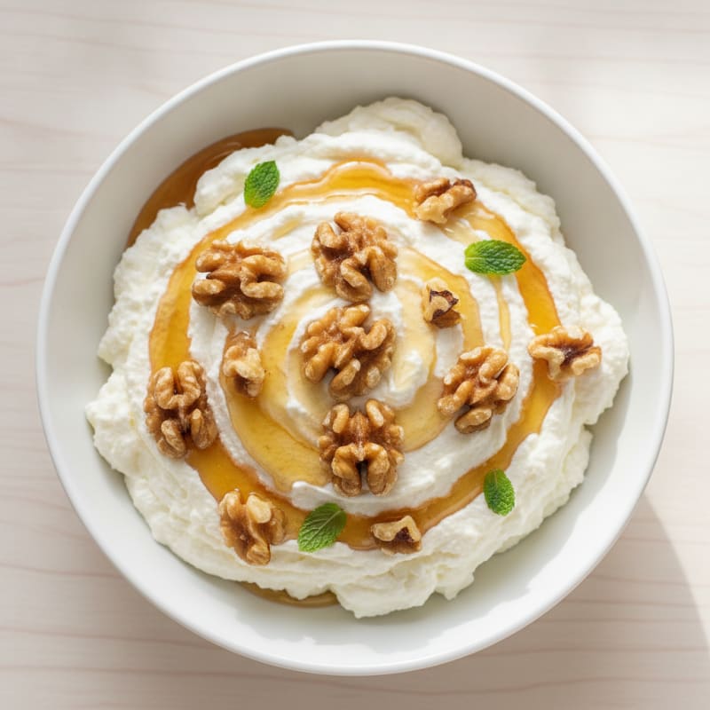 Greek Yogurt Protein Mousse with Honey and Walnuts