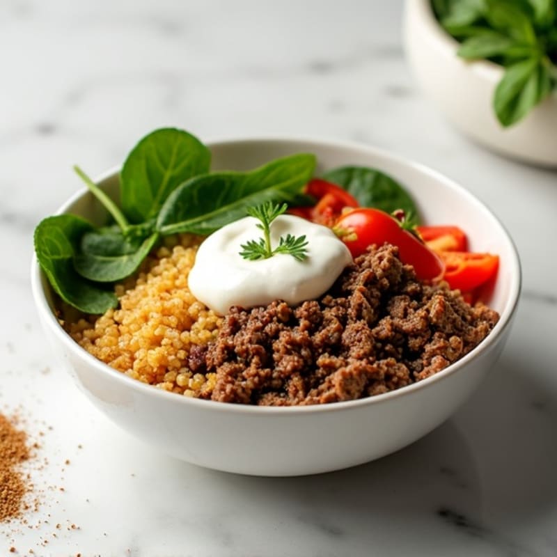 Seasoned Ground Beef Bowl with Special Sauce