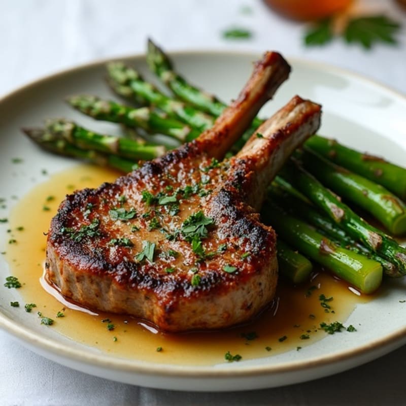 Herb-Crusted Lamb Chops with Roasted Asparagus