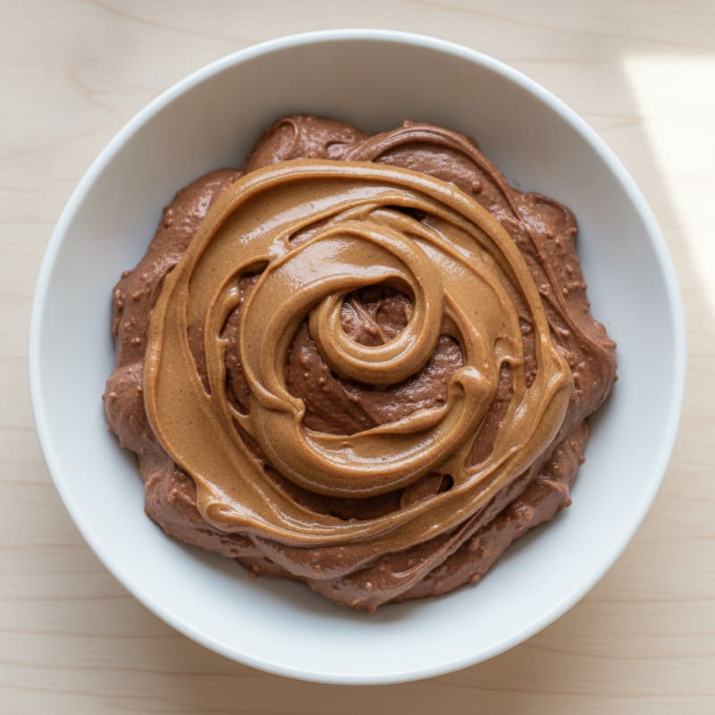 Silky Chocolate Protein Greek Yogurt with Almond Butter Swirl