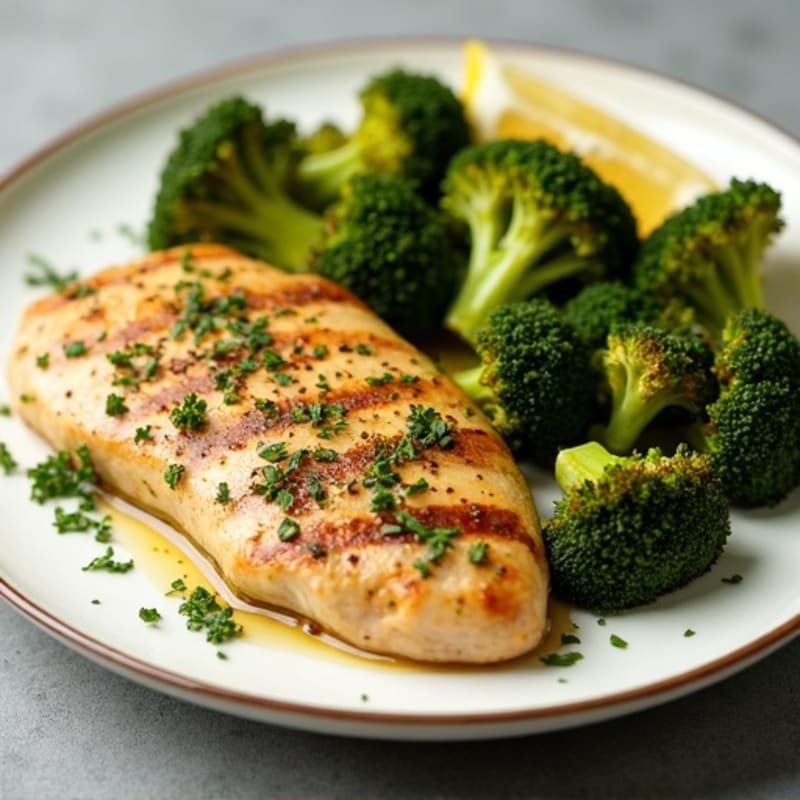 Lemon Herb Roasted Chicken with Crispy Broccoli