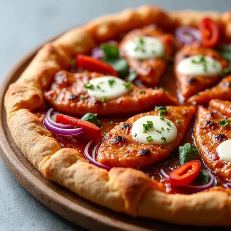 Crispy BBQ Chicken Pizza with Red Onion
