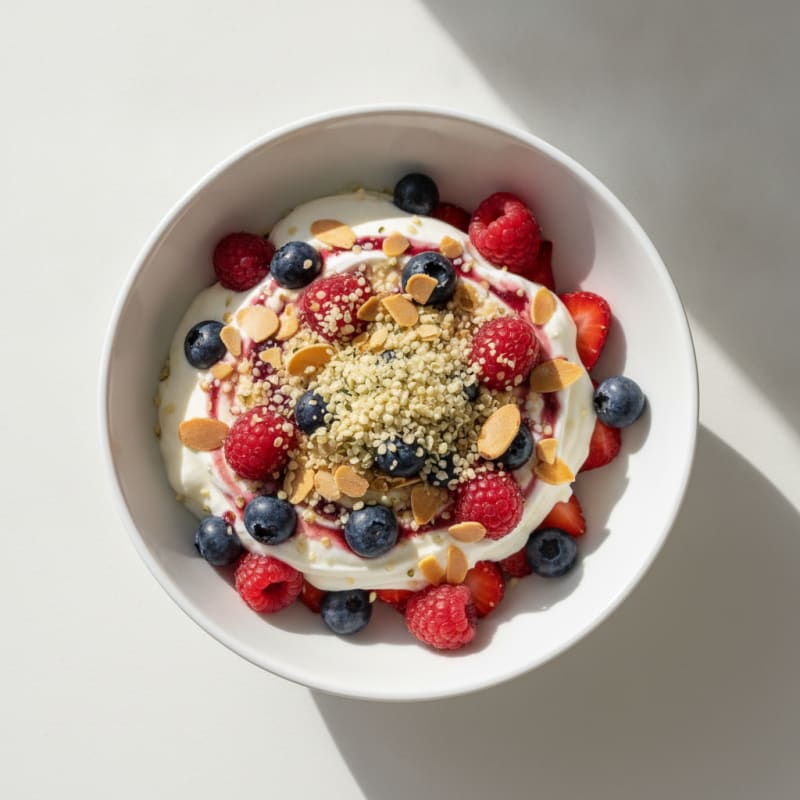 Vanilla Greek Yogurt Protein Parfait with Berries