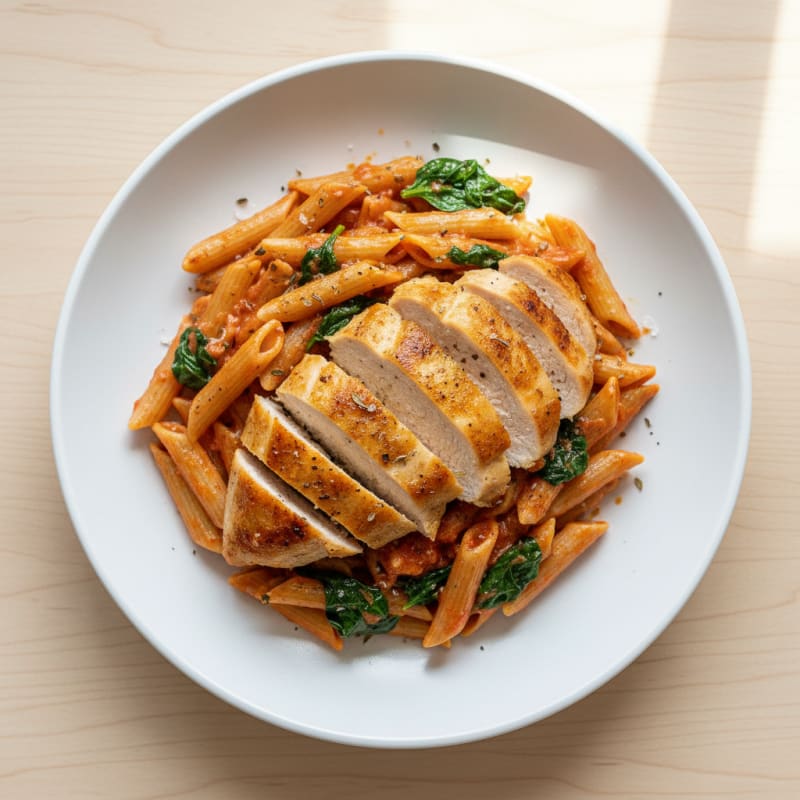 Creamy Tomato Pasta with Golden Chicken