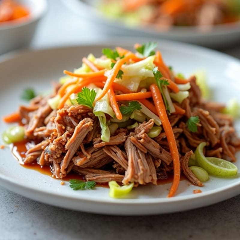 Slow Cooked BBQ Pulled Pork with Crunchy Cabbage Slaw