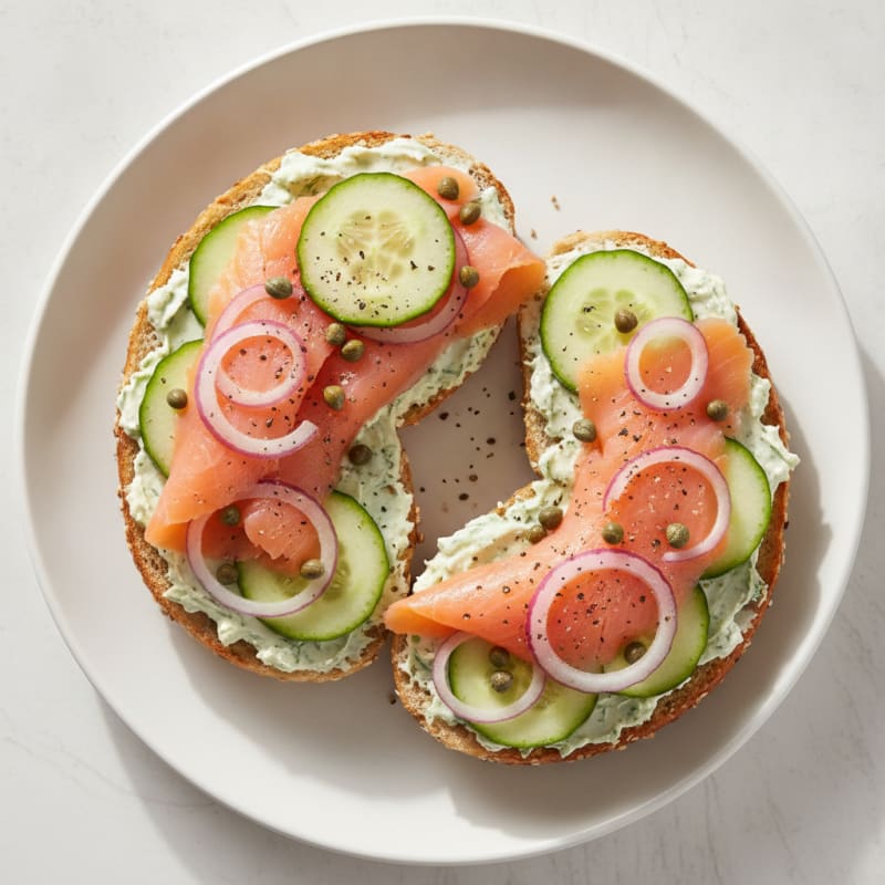 Smoked Salmon Bagel with Dill Cream Cheese