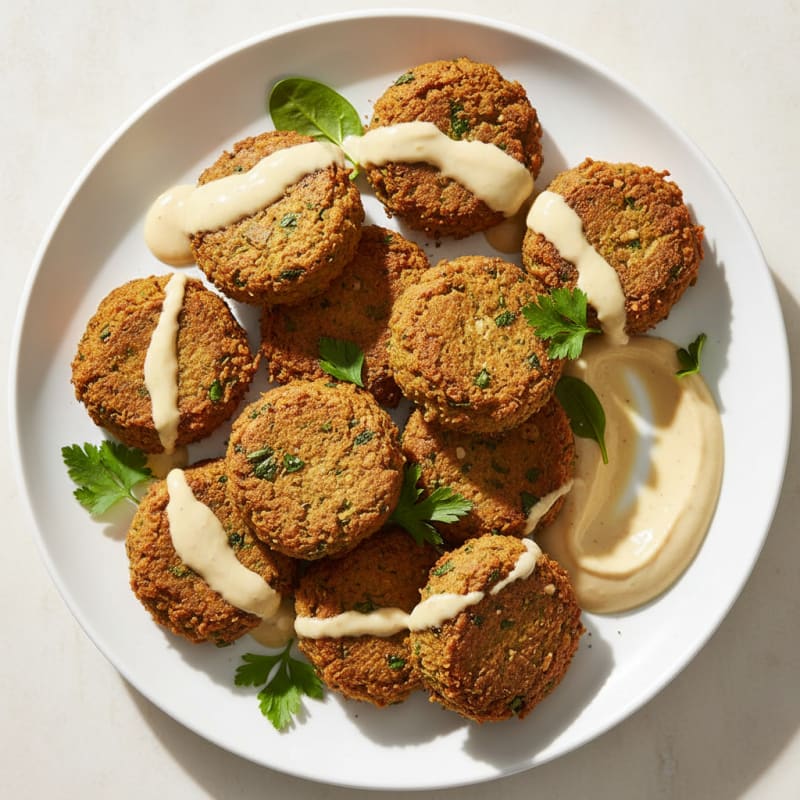 Crispy Falafel Bites with Zesty Tahini Dip