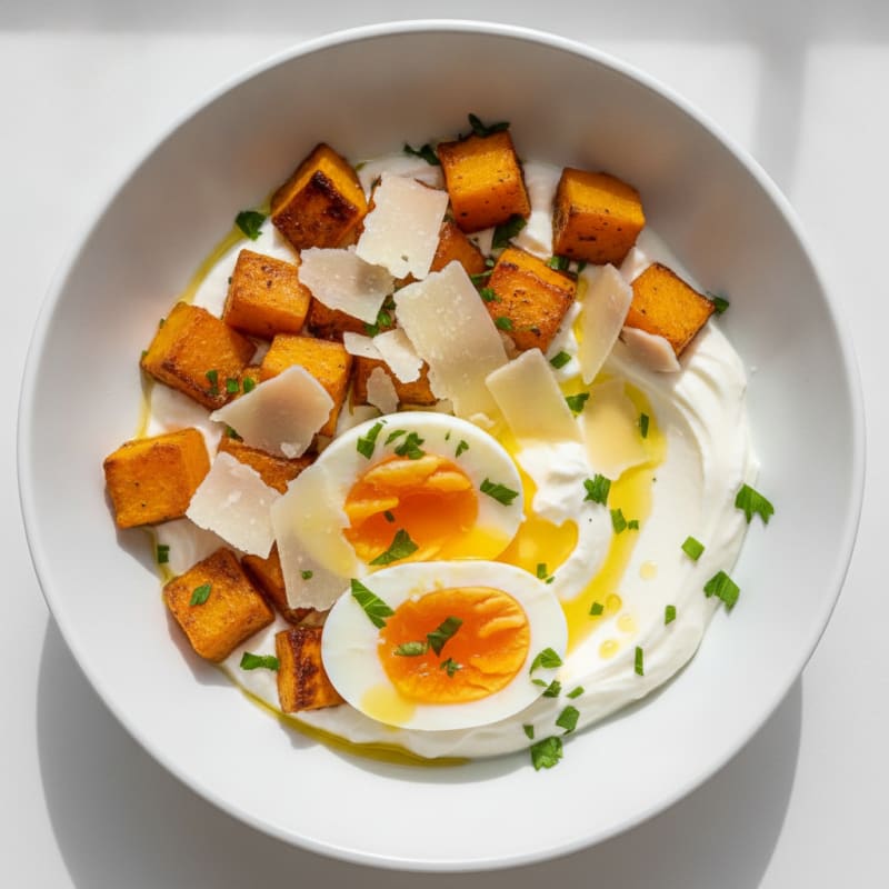 Creamy Greek Yogurt Protein Bowl with Shaved Parmesan