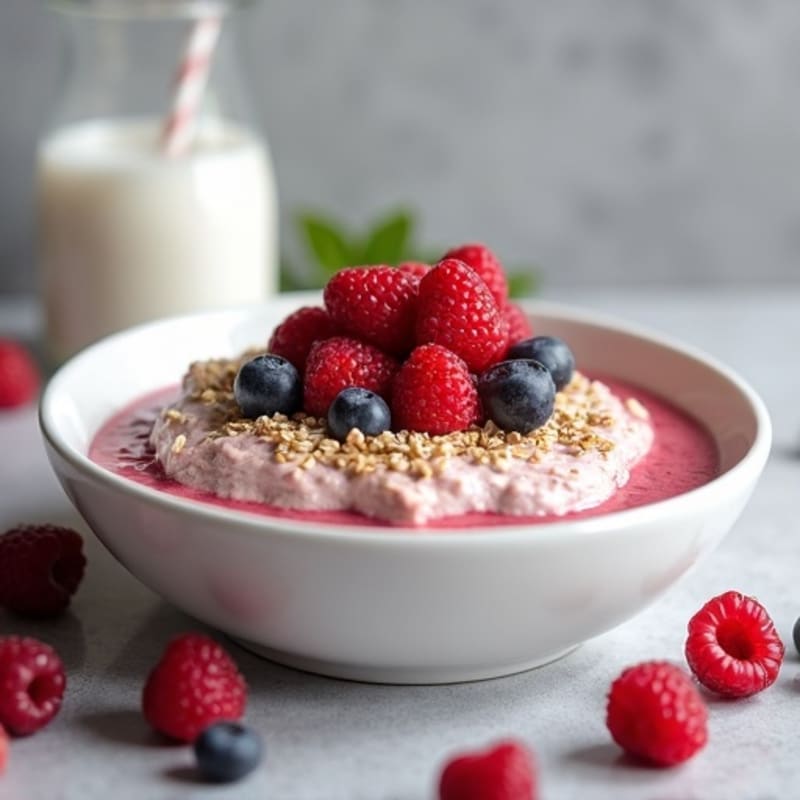Vanilla-Berry Protein Overnight Oats