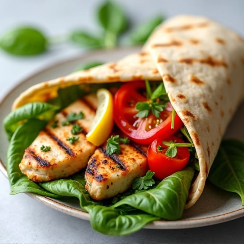 Herb Grilled Chicken and Fresh Veggie Wrap