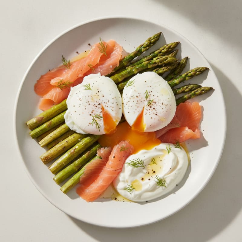 Poached Eggs with Roasted Asparagus