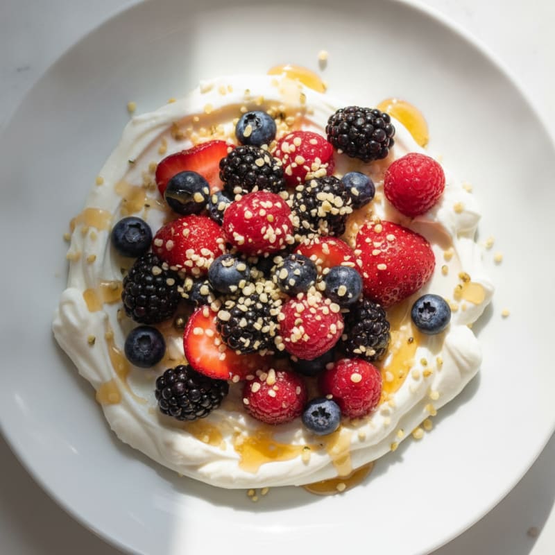 Greek Yogurt Protein Parfait with Mixed Berries