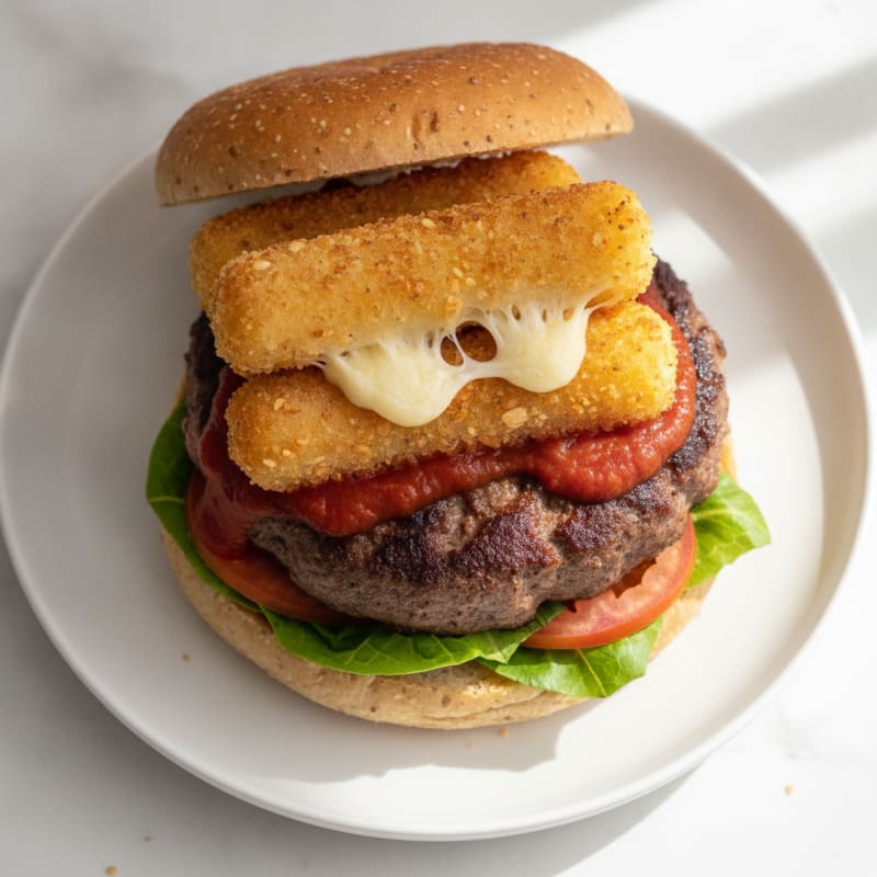 Mozzarella Stick Beef Burger