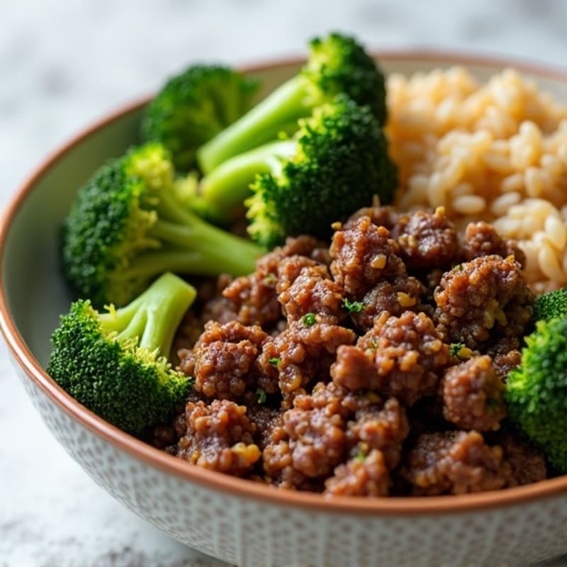 Lean Beef and Crisp Broccoli Brown Rice Bowl