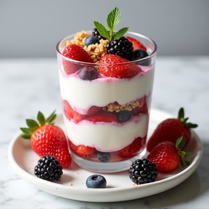 Greek Yogurt Protein Parfait with Mixed Berries
