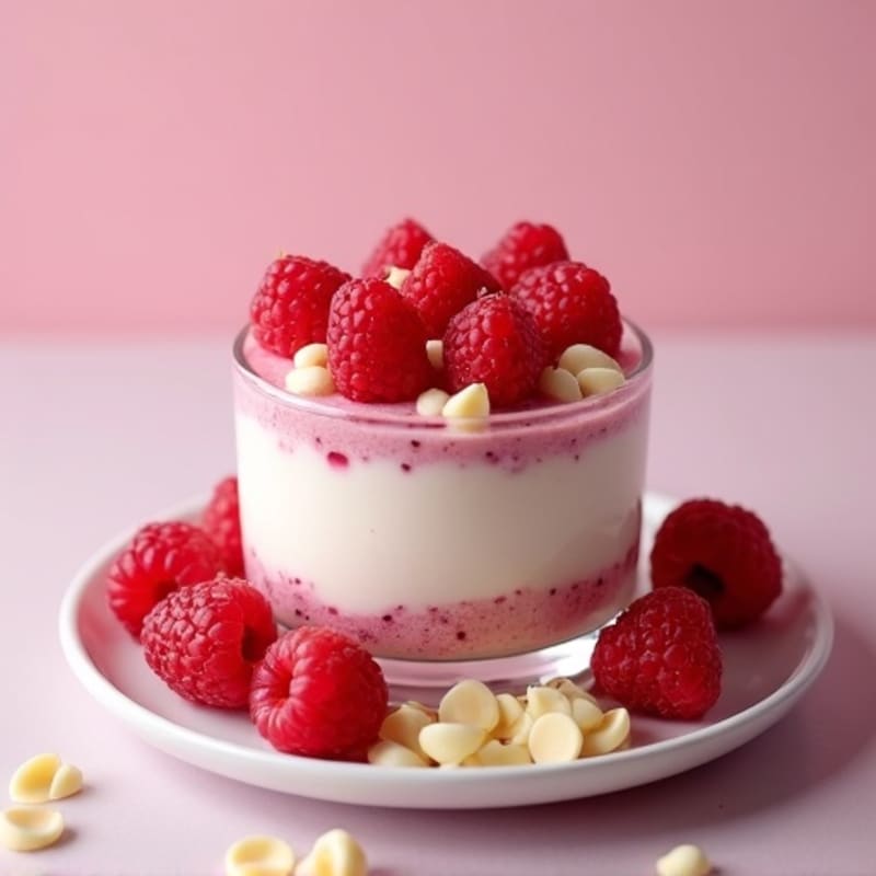 Creamy High-Protein Raspberry White Chocolate Mousse Parfait