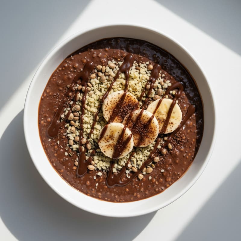 Silky Chocolate Protein Pudding with Chia Seeds